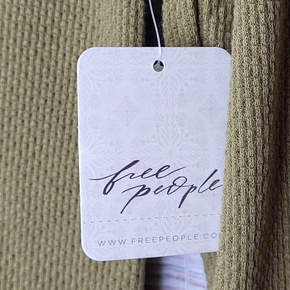 New We the Free People XS Shirt Mikah Layering‎ Cuff Thermal Top Army Combo - Picture 5 of 14